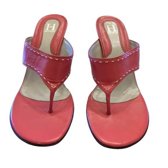 H Hilfiger Pink Leather Heels Size 6.5 - Picture 6 of 10